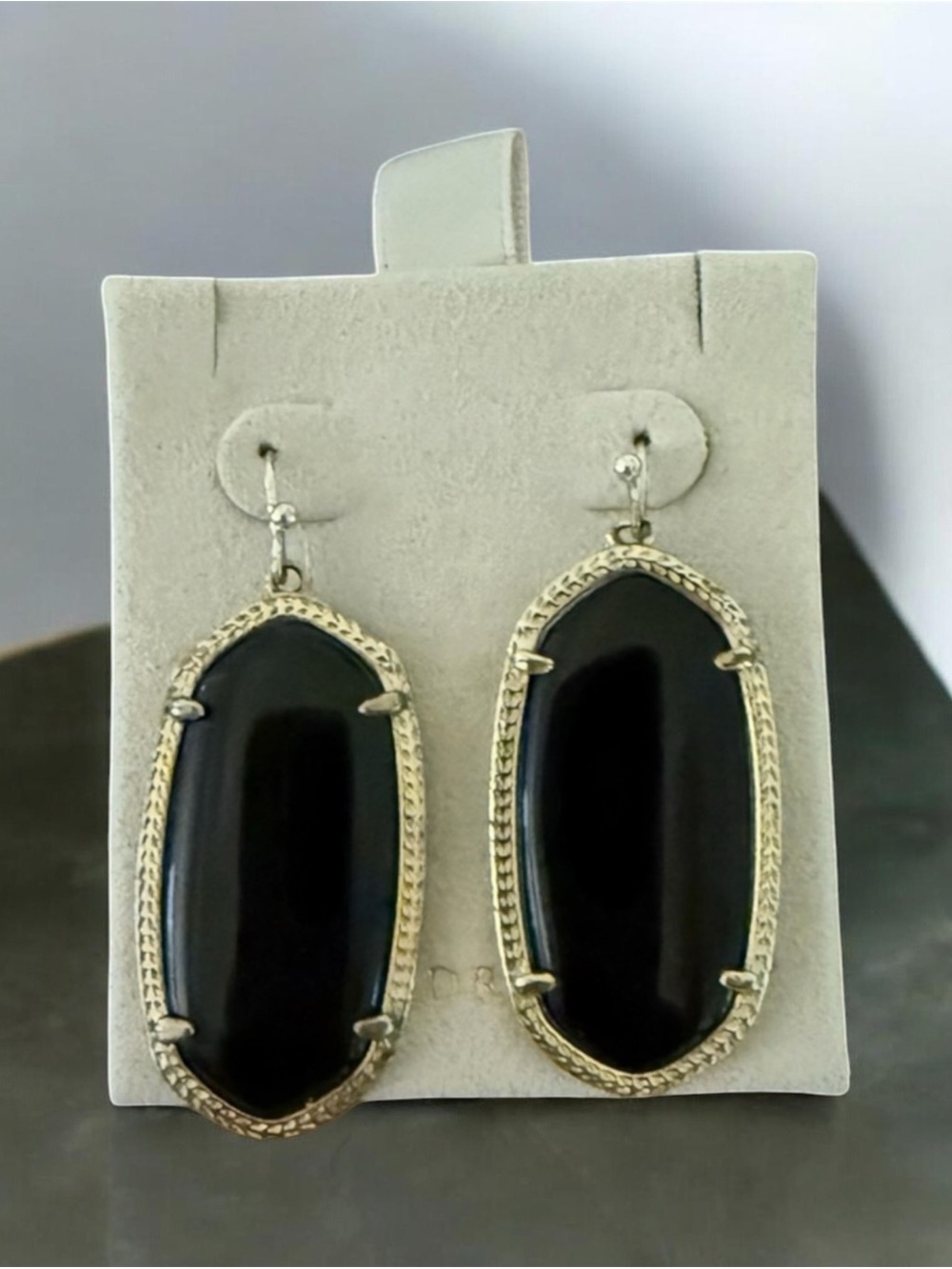 Kendra Scott Black and Gold Statement Earrings